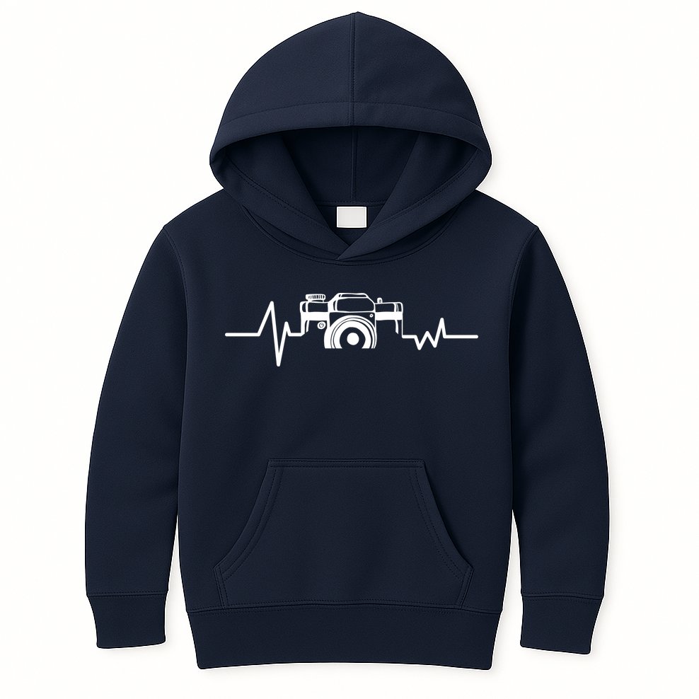Camera Photographer Heartbeat Kids Hoodie