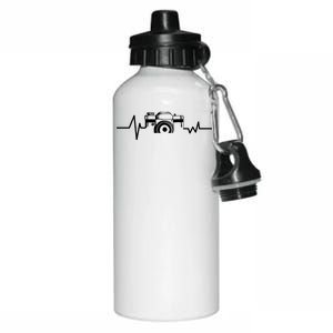 Camera Photographer Heartbeat Aluminum Water Bottle