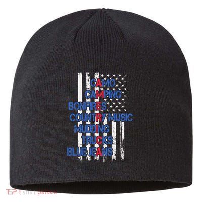 Camo Camping Bonfires Country Music Mudding  Trucks Blue Jeans Sustainable Beanie