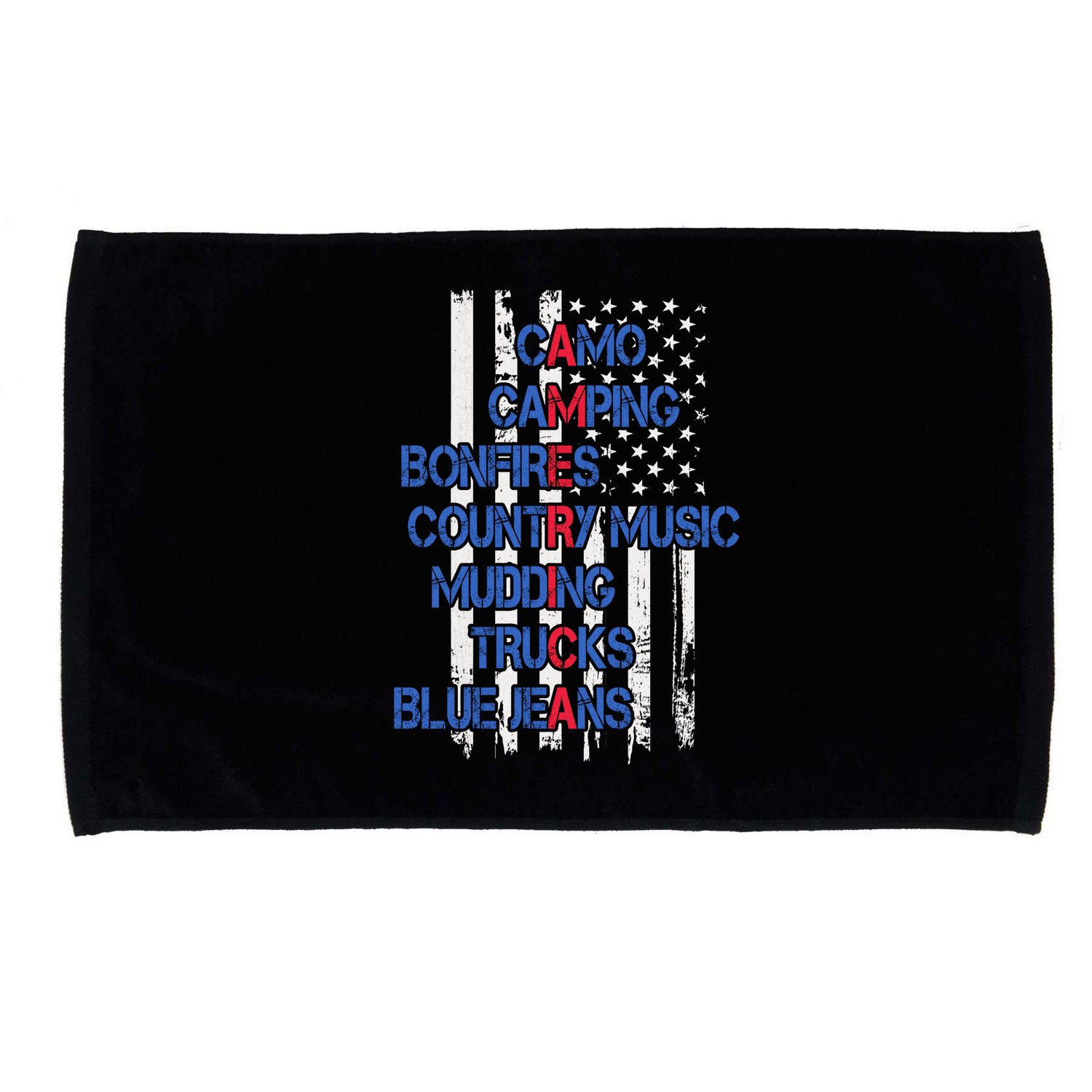 Camo Camping Bonfires Country Music Mudding  Trucks Blue Jeans Microfiber Hand Towel