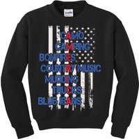 Camo Camping Bonfires Country Music Mudding  Trucks Blue Jeans Kids Sweatshirt