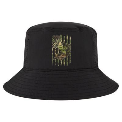 Camouflage American Flag Fishing Camo Cool Comfort Performance Bucket Hat