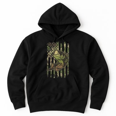 Camouflage American Flag Fishing Camo Hoodie