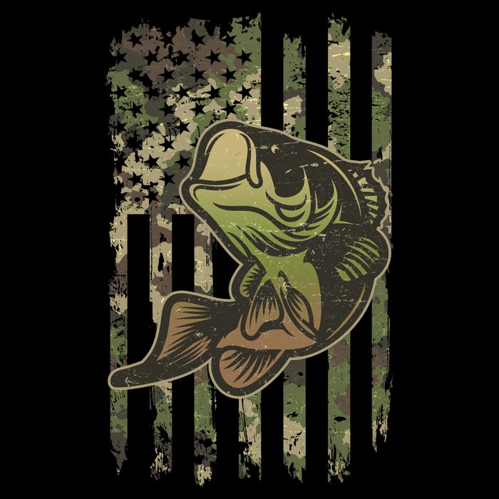 Camouflage American Flag Fishing Camo Tall T-Shirt