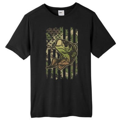 Camouflage American Flag Fishing Camo Tall Fusion ChromaSoft Performance T-Shirt