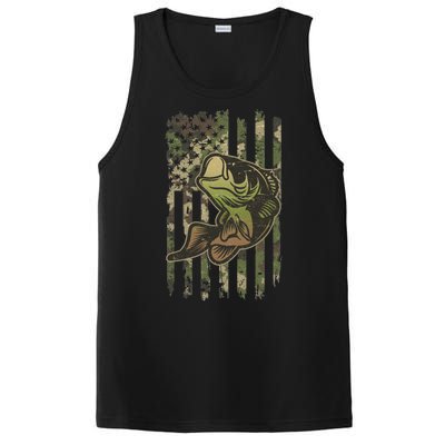 Camouflage American Flag Fishing Camo PosiCharge Competitor Tank