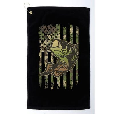 Camouflage American Flag Fishing Camo Golf Towel