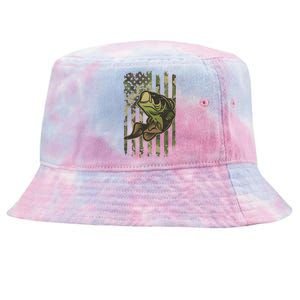 Camouflage American Flag Fishing Camo Tie-Dyed Bucket Hat