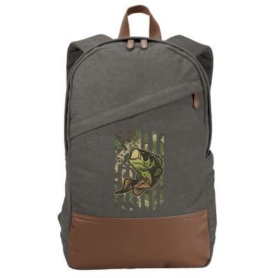 Camouflage American Flag Fishing Camo Cotton Canvas Backpack