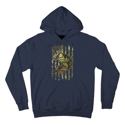 Camouflage American Flag Fishing Camo Hoodie