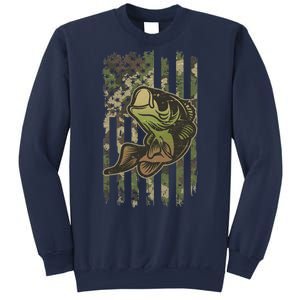 Camouflage American Flag Fishing Camo Sweatshirt