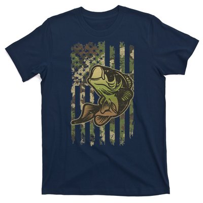 Camouflage American Flag Fishing Camo T-Shirt