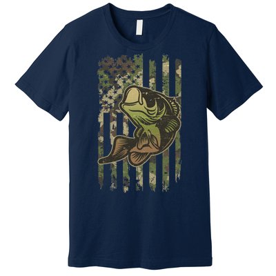 Camouflage American Flag Fishing Camo Premium T-Shirt