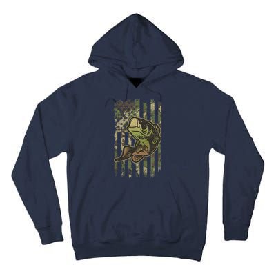 Camouflage American Flag Fishing Camo Tall Hoodie