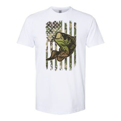 Camouflage American Flag Fishing Camo Softstyle® CVC T-Shirt