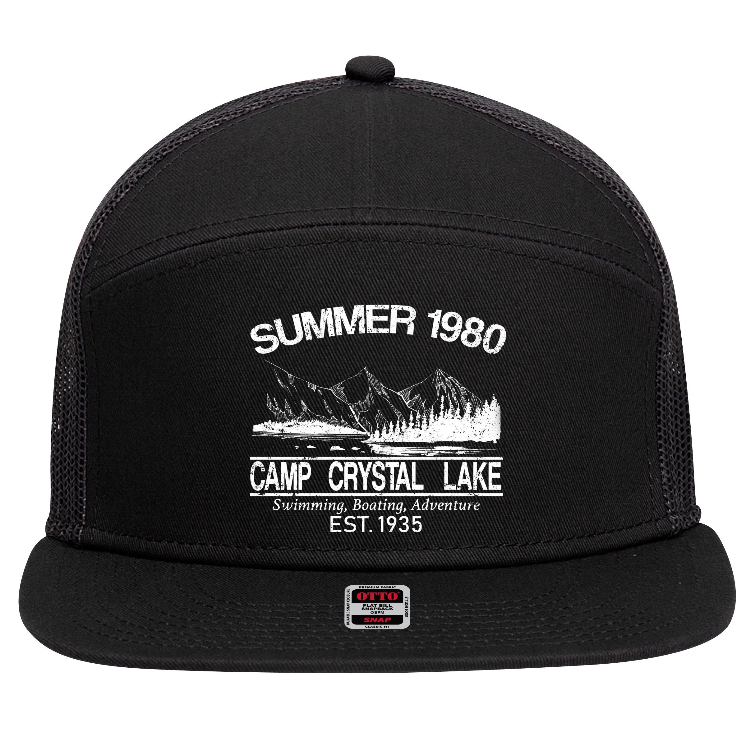 Camp Crystal Lake 7 Panel Mesh Trucker Snapback Hat