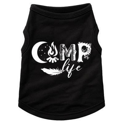 Camp Life Cute Camping Nature Logo Doggie Tank