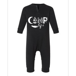 Camp Life Cute Camping Nature Logo Infant Fleece One Piece