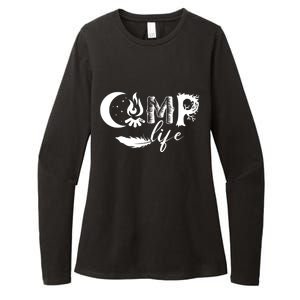 Camp Life Cute Camping Nature Logo Womens CVC Long Sleeve Shirt