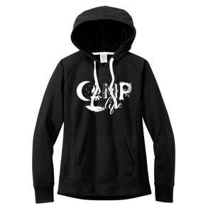 Camp Life Cute Camping Nature Logo Women's Fleece Hoodie