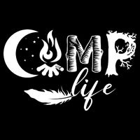 Camp Life Cute Camping Nature Logo Flatbill Hat