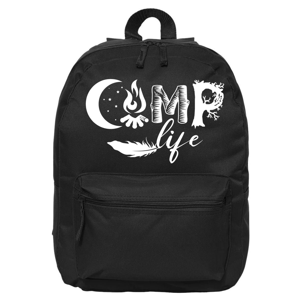 Camp Life Cute Camping Nature Logo 16 in Basic Backpack