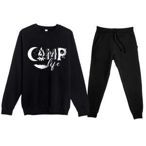 Camp Life Cute Camping Nature Logo Premium Crewneck Sweatsuit Set