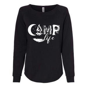 Camp Life Cute Camping Nature Logo Womens California Wash Sweatshirt