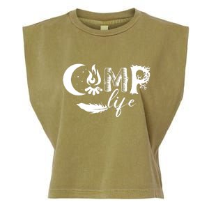 Camp Life Cute Camping Nature Logo Garment-Dyed Women's Muscle Tee