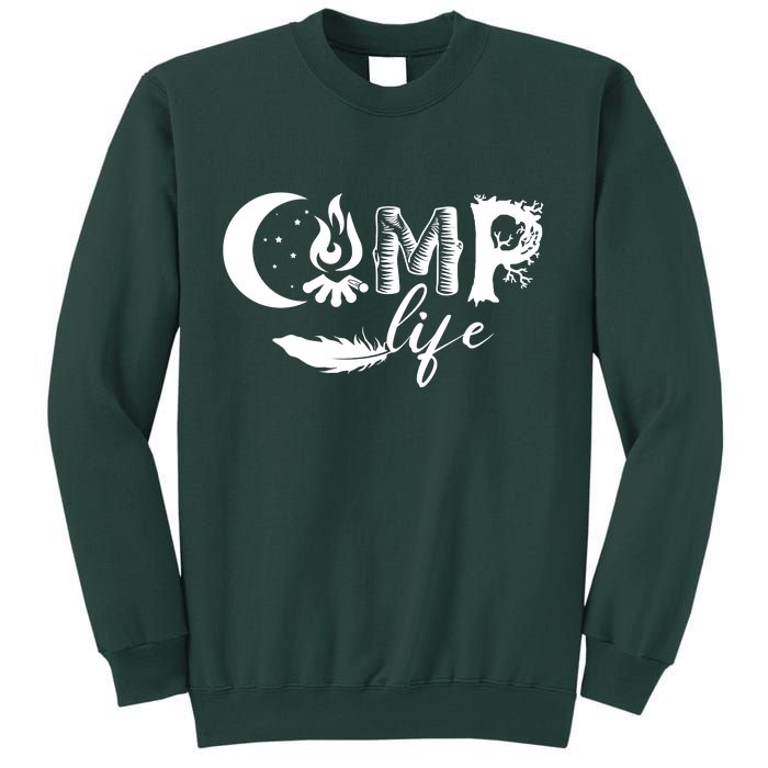 Camp Life Cute Camping Nature Logo Sweatshirt