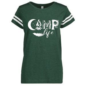 Camp Life Cute Camping Nature Logo Enza Ladies Jersey Football T-Shirt