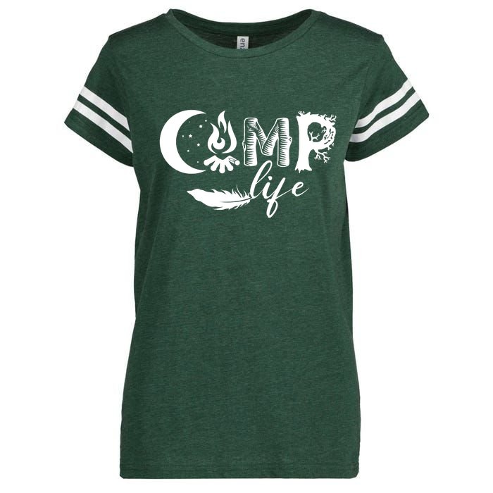 Camp Life Cute Camping Nature Logo Enza Ladies Jersey Football T-Shirt