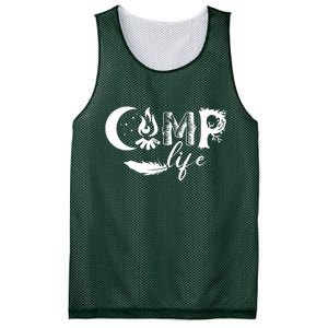 Camp Life Cute Camping Nature Logo Mesh Reversible Basketball Jersey Tank