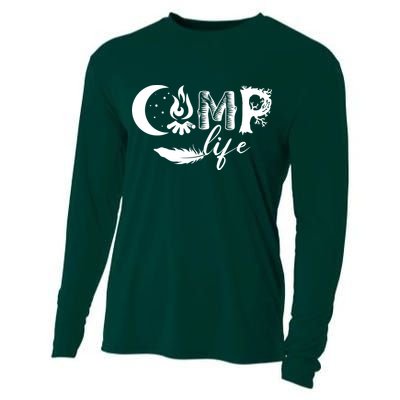 Camp Life Cute Camping Nature Logo Cooling Performance Long Sleeve Crew