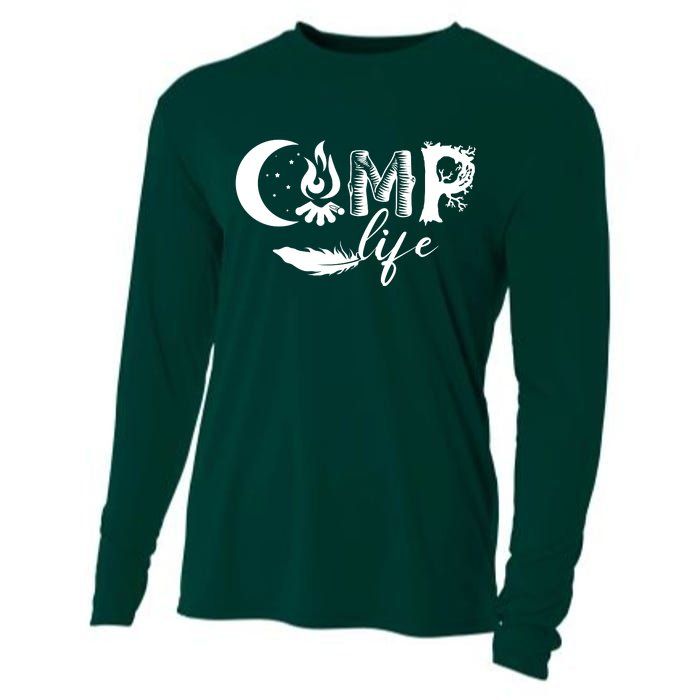 Camp Life Cute Camping Nature Logo Cooling Performance Long Sleeve Crew