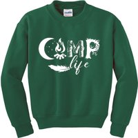 Camp Life Cute Camping Nature Logo Kids Sweatshirt