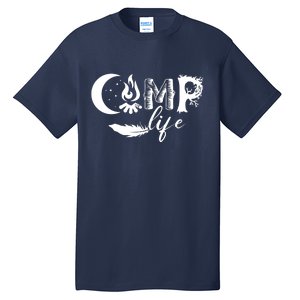 Camp Life Cute Camping Nature Logo Tall T-Shirt