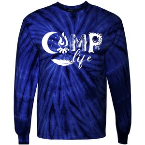 Camp Life Cute Camping Nature Logo Tie-Dye Long Sleeve Shirt