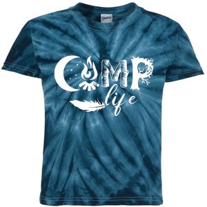 Camp Life Cute Camping Nature Logo Kids Tie-Dye T-Shirt