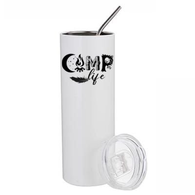 Camp Life Cute Camping Nature Logo Stainless Steel Tumbler