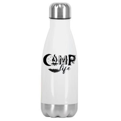 Camp Life Cute Camping Nature Logo Stainless Steel Insulated Water Bottle