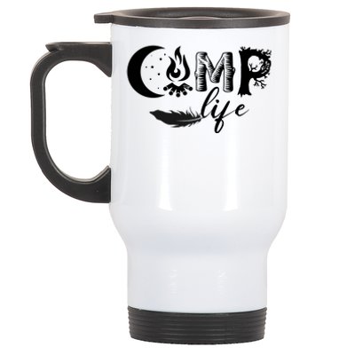 Camp Life Cute Camping Nature Logo Stainless Steel Travel Mug