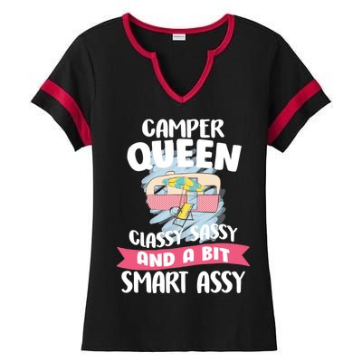 Camper Queen Ladies Halftime Notch Neck Tee