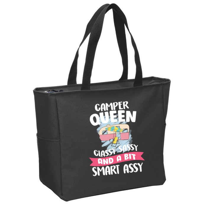 Camper Queen Zip Tote Bag