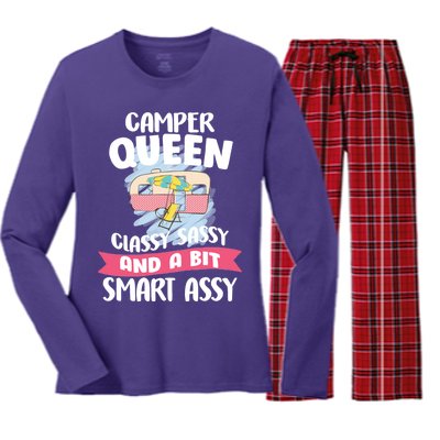 Camper Queen Women's Long Sleeve Flannel Pajama Set 