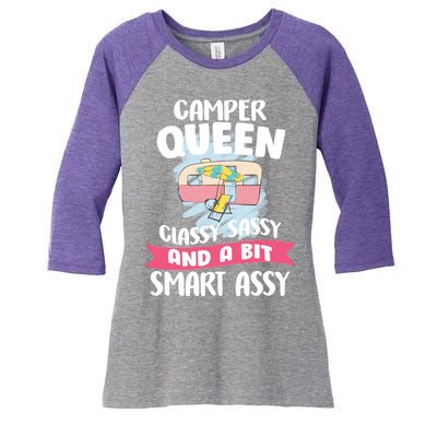 Camper Queen Women's Tri-Blend 3/4-Sleeve Raglan Shirt