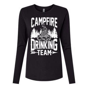 Campfire Drinking Team Womens Cotton Relaxed Long Sleeve T-Shirt