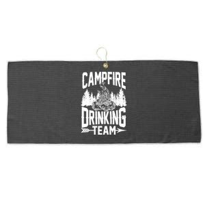 Campfire Drinking Team Large Microfiber Waffle Golf Towel