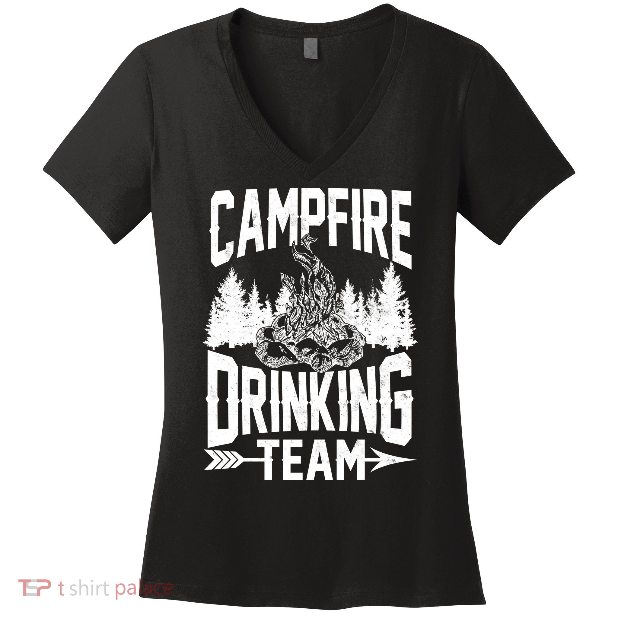 Campfire Drinking Team Women's V-Neck T-Shirt