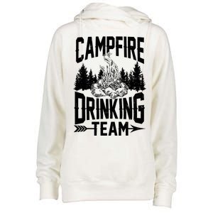 Campfire Drinking Team Womens Funnel Neck Pullover Hood